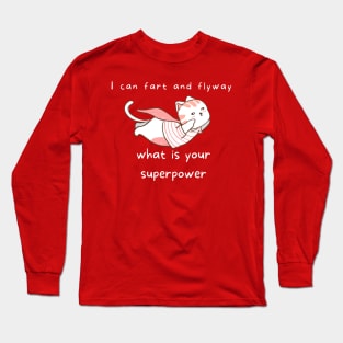 Cute Farting kitty Long Sleeve T-Shirt